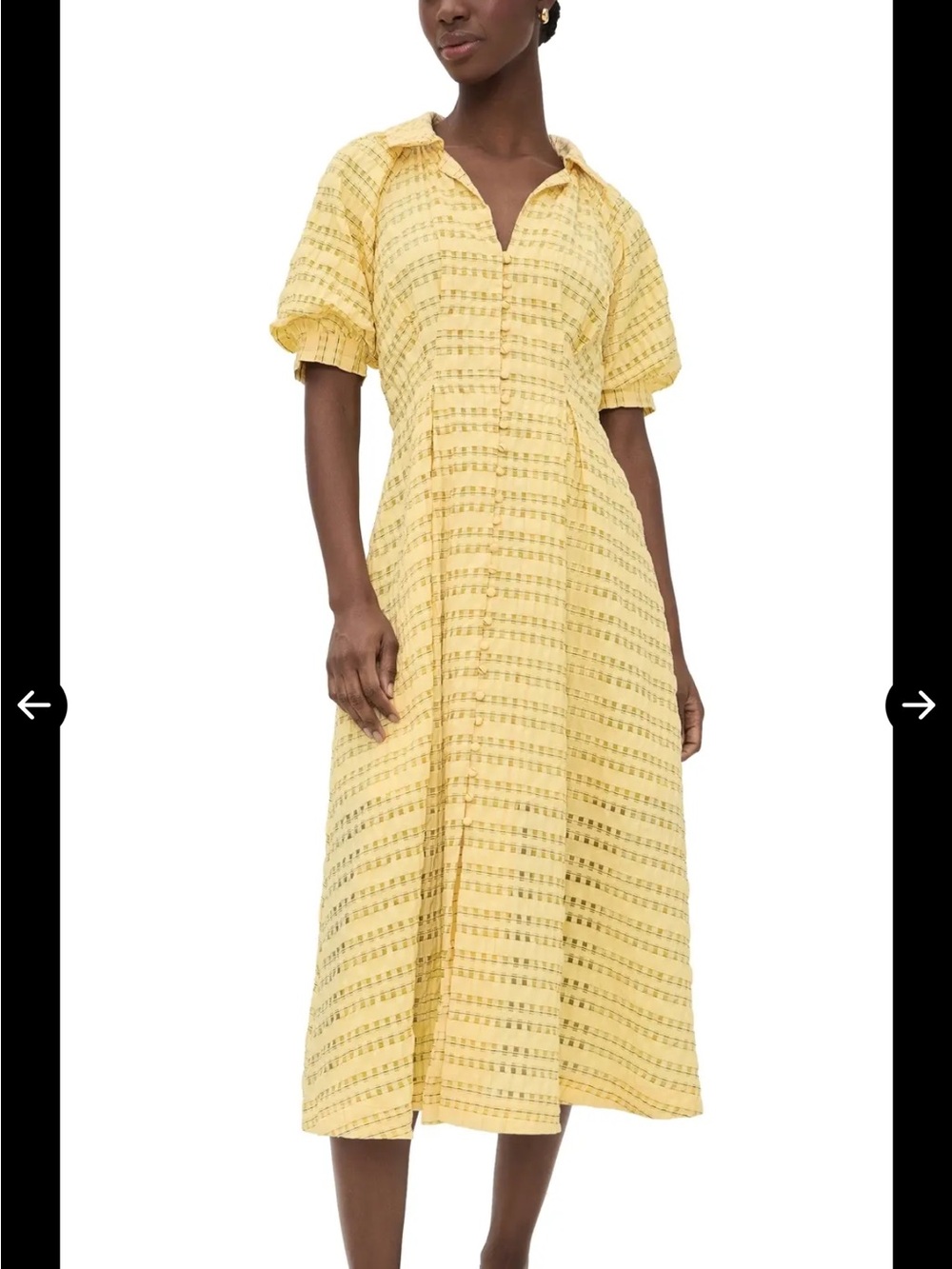 English Factory Seersucker Checked Midi Dress